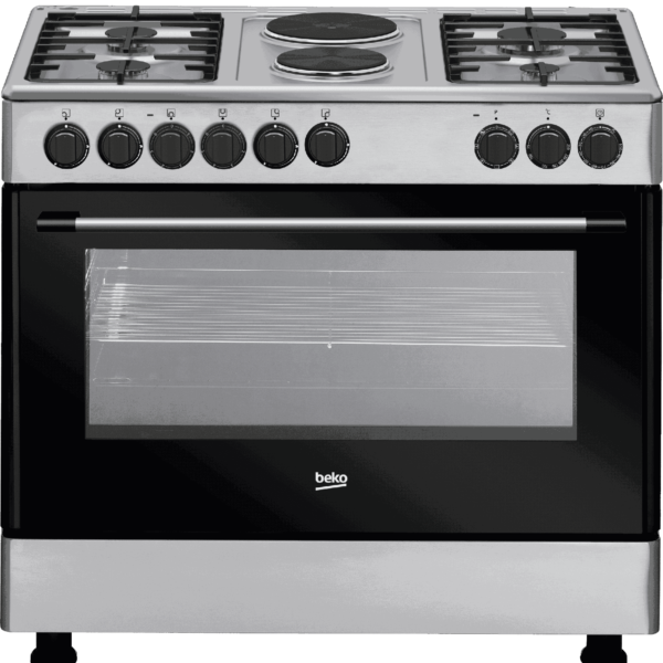 BEKO Cooker 4 Gas + 2 Electric, wide oven - GE12121DX