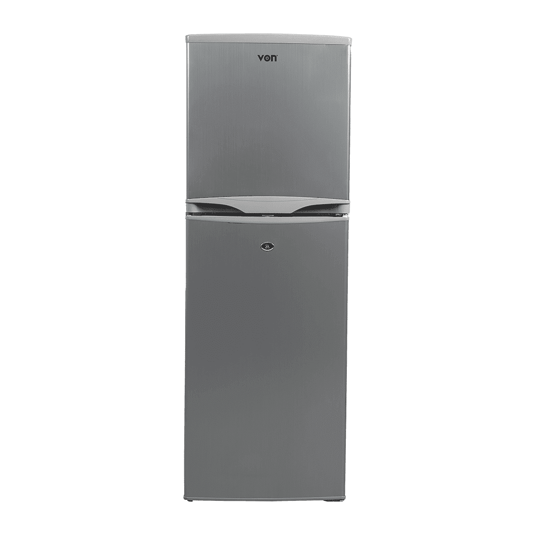 VART-22DHS.webp Von 134L Double Door Fridge - Silver VART-22DHS - Image 1