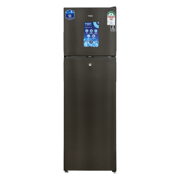 Von 168L Double Door Fridge - Silver VART-25DMS